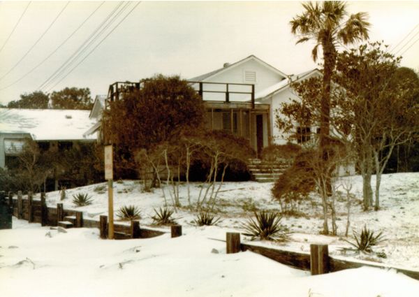 Folly Beach house and wall - 1980