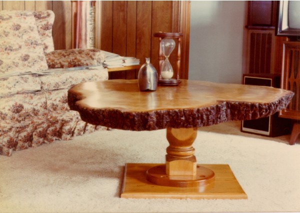 Pine tree slab table - 1979